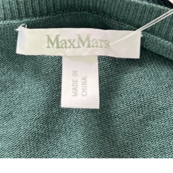 Max Mara Blue Short Sleeve Silk/Cashmere Hi-Low Sweater sz M - Picture 5 of 6